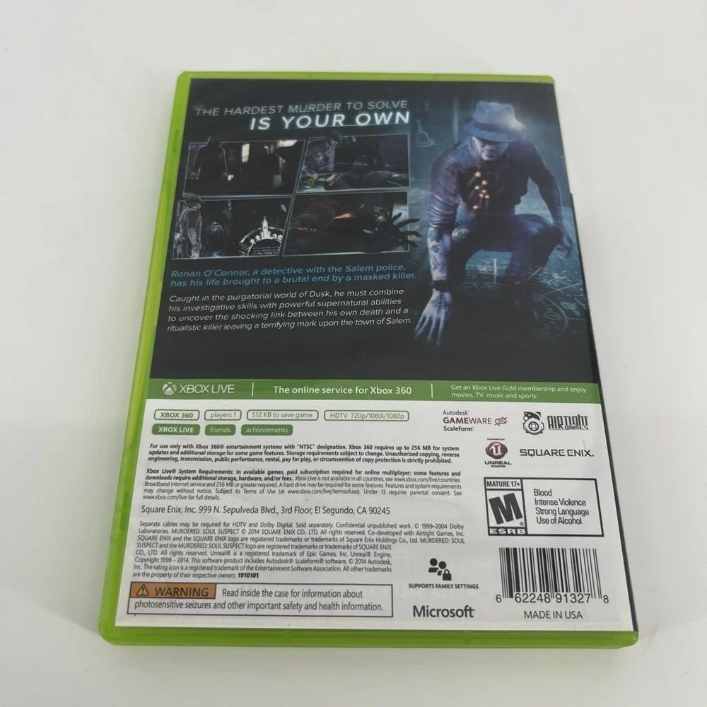 Murdered: Soul Suspect (Microsoft Xbox 360, 2014)